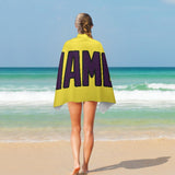 Custom Light Yellow Purple Beach Towel