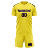 Custom Light Yellow Purple Soccer Jersey