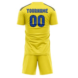Custom Light Yellow Sky Blue Soccer Jersey