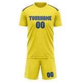 Custom Light Yellow Sky Blue Soccer Jersey