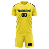 Custom Light Yellow Blue Soccer Jersey