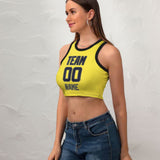 Custom Light Yellow Navy Sleeveless Tank Top