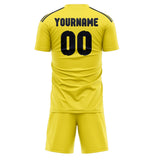 Custom Light Yellow Navy Soccer Jersey