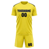 Custom Light Yellow Navy Soccer Jersey