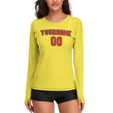 Custom Light Yellow Orange Red Women's Long-Sleeve Shirt