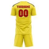 Custom Light Yellow Orange Red Soccer Jersey