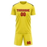 Custom Light Yellow Orange Red Soccer Jersey