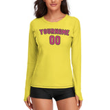 Custom Light Yellow Pink Women's Long-Sleeve Shirt