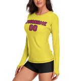 Custom Light Yellow Pink Women's Long-Sleeve Shirt