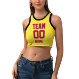 Custom Light Yellow Red Sleeveless Tank Top