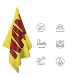 Custom Light Yellow Red Beach Towel