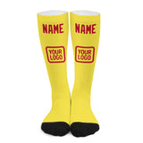 Custom Light Yellow Red Knee-High Sock