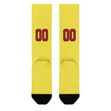Custom Light Yellow Red Knee-High Sock