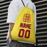 Custom Light Yellow Red Drawstring Bag