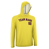 Custom Light Yellow Crimson Red UV-Hoodie