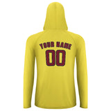 Custom Light Yellow Crimson Red UV-Hoodie