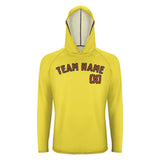 Custom Light Yellow Coral Red UV-Hoodie
