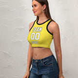 Custom Light Yellow White Sleeveless Tank Top