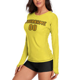 Custom Light Yellow Yellow Women's Long-Sleeve Shirt