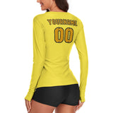 Custom Light Yellow Yellow Women's Long-Sleeve Shirt