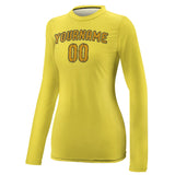Custom Light Yellow Yellow Women's Long-Sleeve Shirt