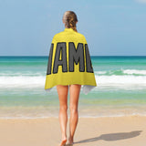 Custom Light Yellow Dark Grey Beach Towel