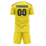 Custom Light Yellow Dark Grey Soccer Jersey