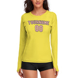 Custom Light Yellow Light Pink Women's Long-Sleeve Shirt