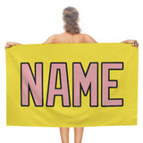 Custom Light Yellow Light Pink Beach Towel