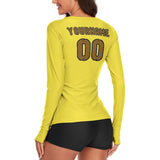 Custom Light Yellow Khaki Women's Long-Sleeve Shirt