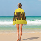 Custom Light Yellow Khaki Beach Towel