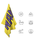 Custom Light Yellow Light Purple Beach Towel