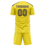 Custom Light Yellow Light Khaki Soccer Jersey