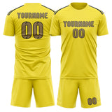 Custom Light Yellow Light Khaki Soccer Jersey
