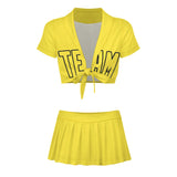Custom Light Yellow Light Yellow Cheerleading Uniform Set