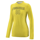 Custom Light Yellow Light Yellow Women's Long-Sleeve Shirt