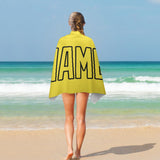 Custom Light Yellow Light Yellow Beach Towel