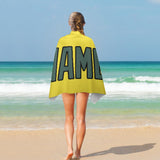 Custom Light Yellow Blue Green Beach Towel