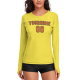 Custom Light Yellow Orange Women's Long-Sleeve Shirt
