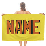 Custom Light Yellow Orange Beach Towel
