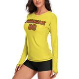 Custom Light Yellow Orange Women's Long-Sleeve Shirt