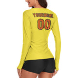 Custom Light Yellow Orange Women's Long-Sleeve Shirt