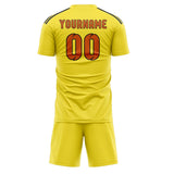 Custom Light Yellow Orange Soccer Jersey