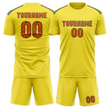 Custom Light Yellow Orange Soccer Jersey