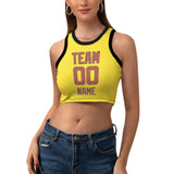 Custom Light Yellow Copper Rose Sleeveless Tank Top