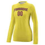 Custom Light Yellow Copper Rose Women's Long-Sleeve Shirt