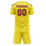 Custom Light Yellow Copper Rose Soccer Jersey