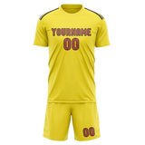 Custom Light Yellow Copper Rose Soccer Jersey
