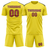 Custom Light Yellow Copper Rose Soccer Jersey