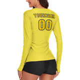 Custom Light Yellow Gold Women's Long-Sleeve Shirt
